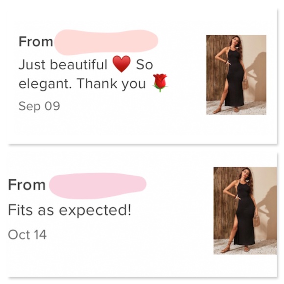 Open Back Black Maxi High Slit Dress - Picture 6 of 8